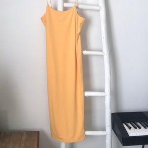 Yellow Body Con MIDI Dress